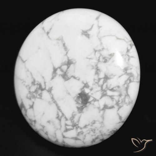 33.12 ct White Howlite Stone, Natural Howlite in Round Cabochon Shape for Sale