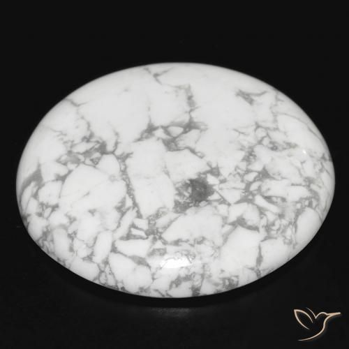 Howlite Gemstone in 27.5 mm Size for Sale, Howlite Stone in Greyish White Color