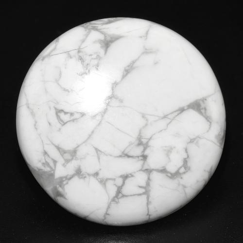 Howlite 25,8mm bianco Cabochon rotondo dagli Stati Uniti, peso di 28,15 ct, gemma naturale non trattati in purezza Opaque, 1 pezzo Howlite - Colore: Multicolore Bianco, durezza Mohs di 3 - 3,5, Photo A
