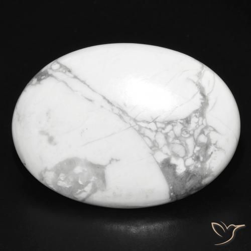 26.16ct Natural Greyish White Howlite, Oval, Opaque