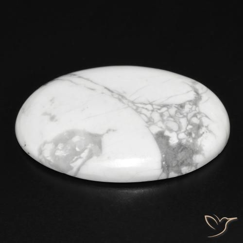 Howlite Gemstone in 29.2 x 21.1 mm Size for Sale, Howlite Stone in Greyish White Color