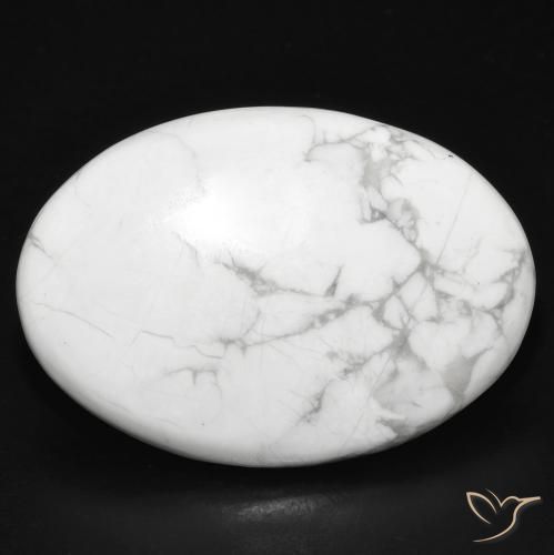 31.08ct Natural Greyish White Howlite, Oval, Opaque