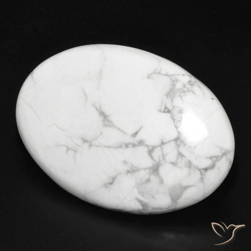 31.08 ct White Howlite Stone, Natural Howlite in Oval Cabochon Shape for Sale