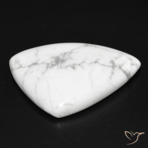 Howlite Gemstone in 28.2 x 20 mm Size for Sale, Howlite Stone in Greyish White Color