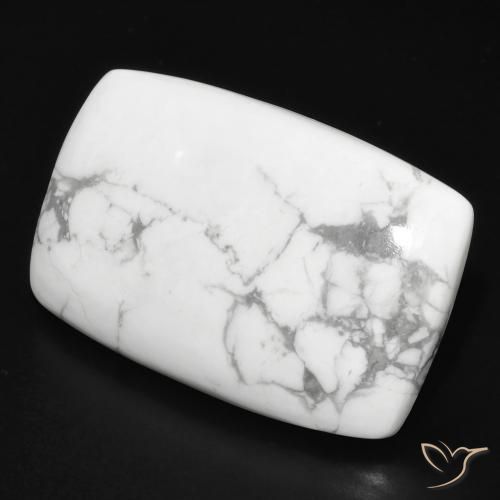 23.93 ct White Howlite Stone, Natural Howlite in Cushion Cabochon Shape for Sale