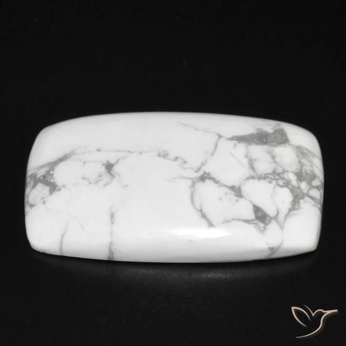 Howlite Gemstone in 27.9 x 18.3 mm Size for Sale, Howlite Stone in Greyish White Color