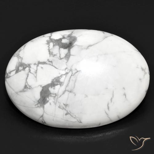 25.08ct Natural Greyish White Howlite, Oval, Opaque