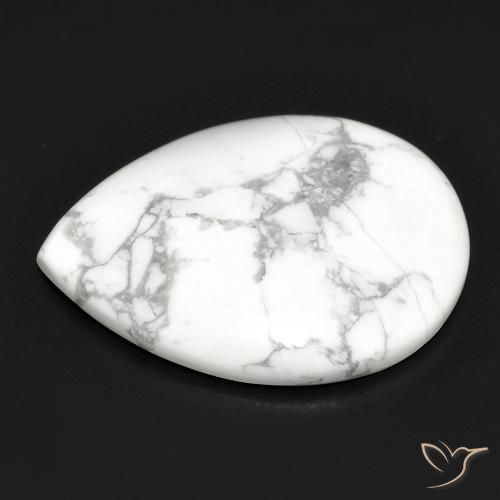 Howlite Gemstone in 23.7 x 18 mm Size for Sale, Howlite Stone in Greyish White Color