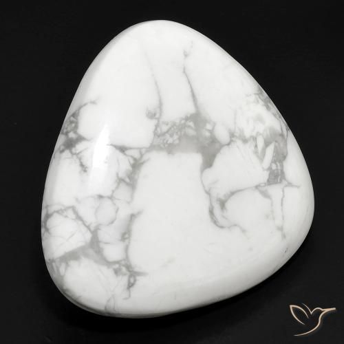 27.72 ct White Howlite Stone, Natural Howlite in Trillion Cabochon Shape for Sale
