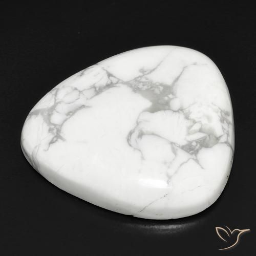 Howlite Gemstone in 25.6 x 23.6 mm Size for Sale, Howlite Stone in Greyish White Color