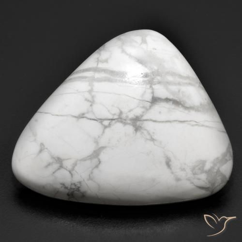 19.84ct Natural Greyish White Howlite, Trillion, Opaque