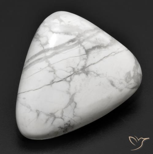 19.84 ct White Howlite Stone, Natural Howlite in Trillion Cabochon Shape for Sale
