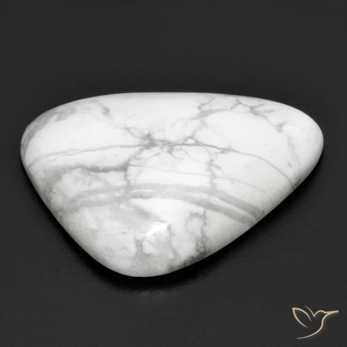Howlite Gemstone in 25.7 x 20.6 mm Size for Sale, Howlite Stone in Greyish White Color