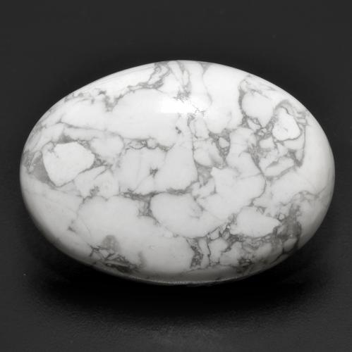 Howlite Blanc oval cabochon 20,74 ct des Etats-Unis, dimension 24,7 x 17,9mm, pierre gemme naturelle Non traité, pureté Opaque , 1 pièce Howlite de couleur Blanc multicolore, dureté Mohs de 3 à 3.5, Photo A