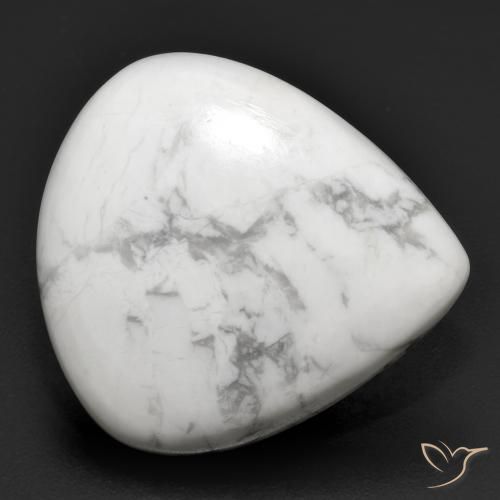 18.34ct Natural Greyish White Howlite, Pear Shape, Opaque