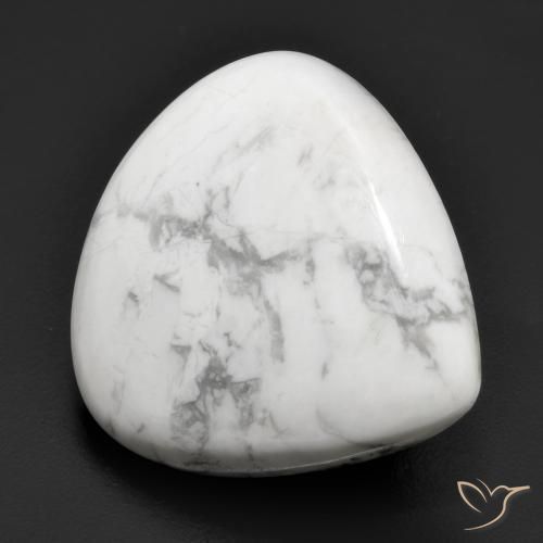 18.34 ct White Howlite Stone, Natural Howlite in Pear Cabochon Shape for Sale