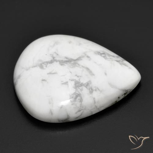Howlite Gemstone in 22.9 x 21.2 mm Size for Sale, Howlite Stone in Greyish White Color