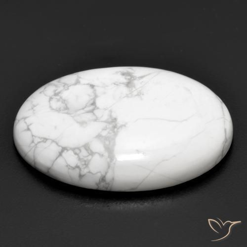 Howlite Gemstone in 27 x 20 mm (calibrated) Size for Sale, Howlite Stone in Greyish White Color