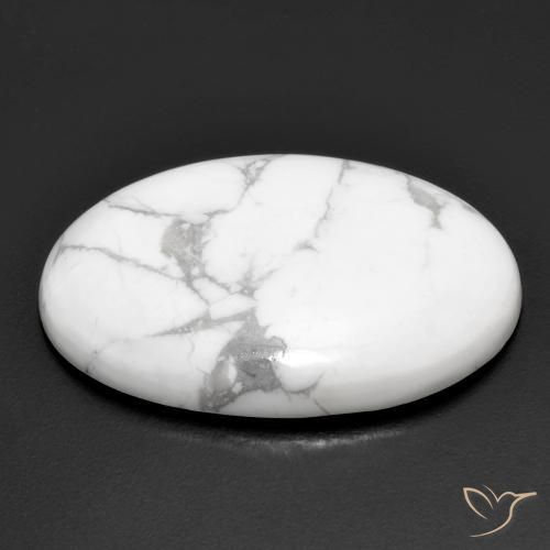 Howlite Gemstone in 27 x 20 mm (calibrated) Size for Sale, Howlite Stone in Greyish White Color