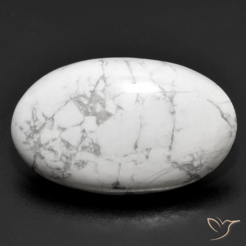 22.76ct Natural Greyish White Howlite, Oval, Opaque