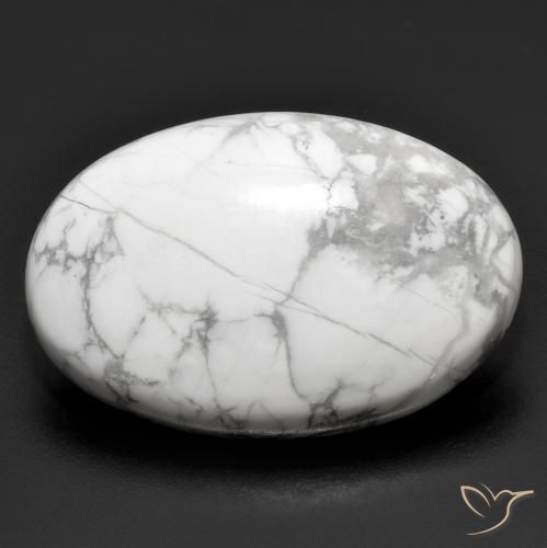 31.05ct Natural Greyish White Howlite, Oval, Opaque
