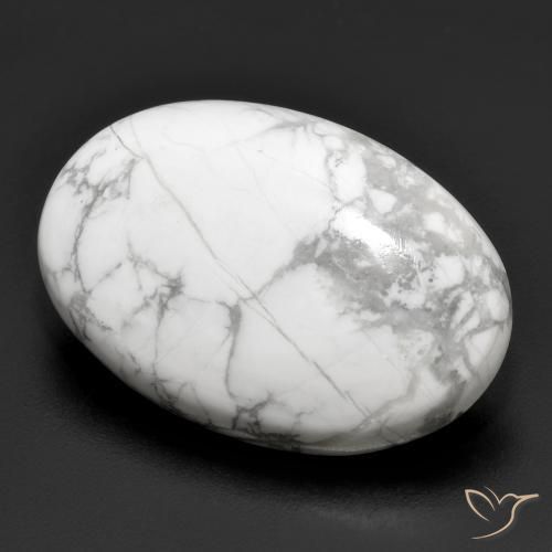 31.05 ct White Howlite Stone, Natural Howlite in Oval Cabochon Shape for Sale