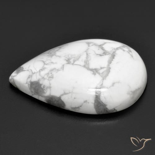 Howlite Gemstone in 27 x 20 mm (calibrated) Size for Sale, Howlite Stone in Greyish White Color