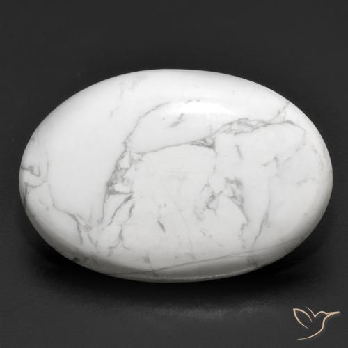 22.30ct Natural Greyish White Howlite, Oval, Opaque