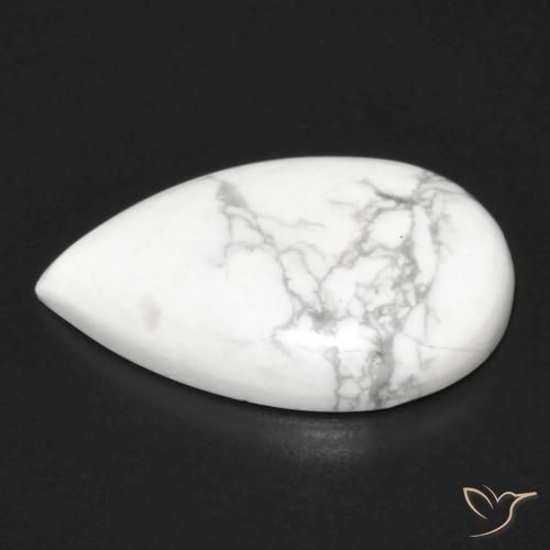 Howlite Gemstone in 23.6 x 16.4 mm Size for Sale, Howlite Stone in Greyish White Color