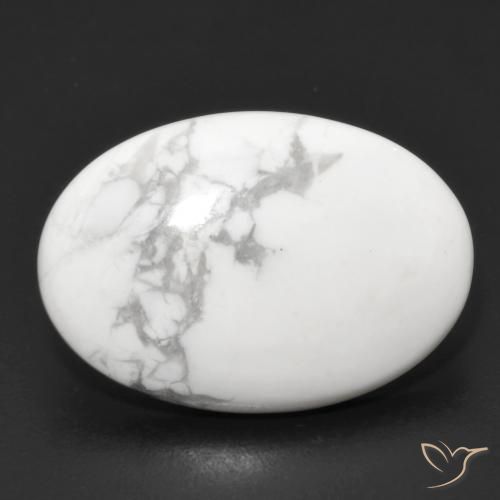 14.05ct Natural Greyish White Howlite, Oval, Opaque