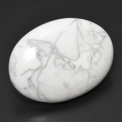 Howlite Blanc Ovale 28,3 x 20,4mm des Etats-Unis, poids de 26,55 ct, pierre gemme naturelle Non traité de pureté Opaque , 1 pièce de howlite oval cabochon, couleur : Blanc multicolore, dureté de Mohs de 3 à 3.5, Photo A