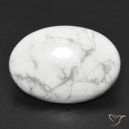 15.06ct Natural Greyish White Howlite, Oval, Opaque