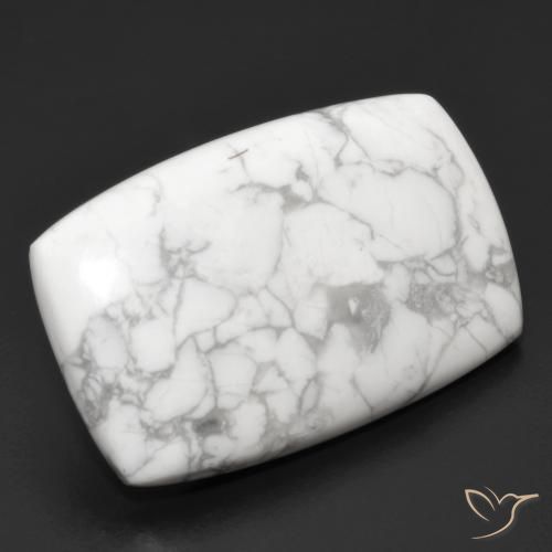 23.89ct Natural Greyish White Howlite, Cushion, Opaque