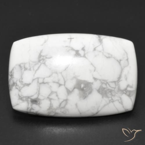 23.89 ct White Howlite Stone, Natural Howlite in Cushion Cabochon Shape for Sale