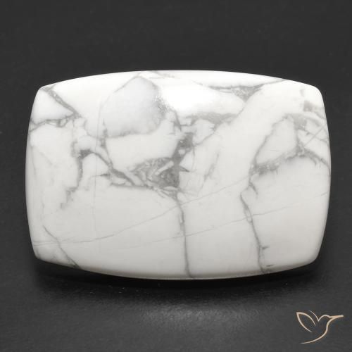 21.38ct Natural Greyish White Howlite, Cushion, Opaque