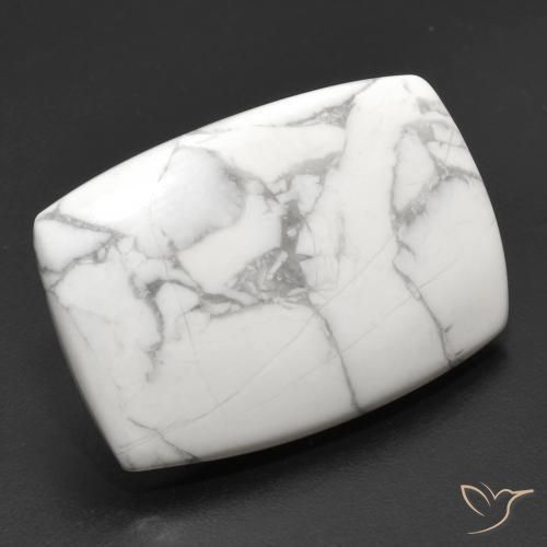 21.38 ct White Howlite Stone, Natural Howlite in Cushion Cabochon Shape for Sale