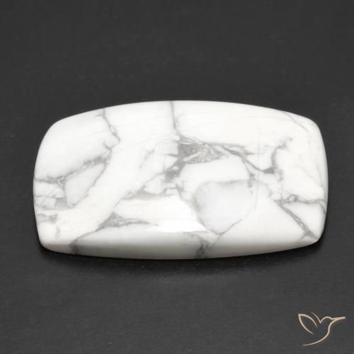 Howlite Gemstone in 26.1 x 18 mm Size for Sale, Howlite Stone in Greyish White Color