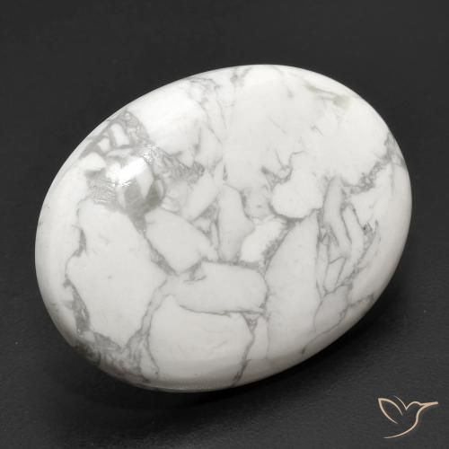23.16 ct White Howlite Stone, Natural Howlite in Oval Cabochon Shape for Sale