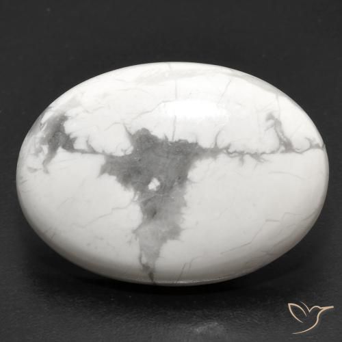 18.95ct Natural Greyish White Howlite, Oval, Opaque