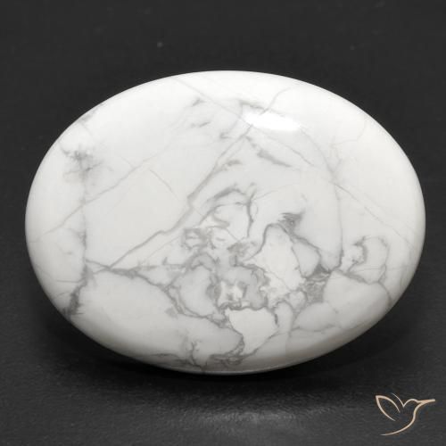 16.35ct Natural Greyish White Howlite, Oval, Opaque