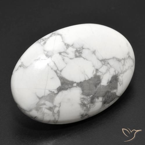 26.30 ct White Howlite Stone, Natural Howlite in Oval Cabochon Shape for Sale