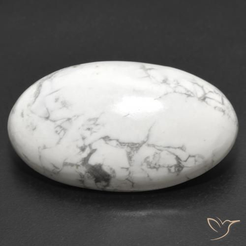 22.32ct Natural Greyish White Howlite, Oval, Opaque