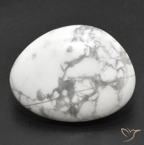 22,9x17,7 mm Howlite bianco Cabochon fantasia dagli Stati Uniti, peso di 16,57 ct, pietra preziosa naturale non trattati in purezza Opaque, Howlite 1pz - il colore è Multicolore Bianco, durezza Mohs di 3 - 3,5, Photo A