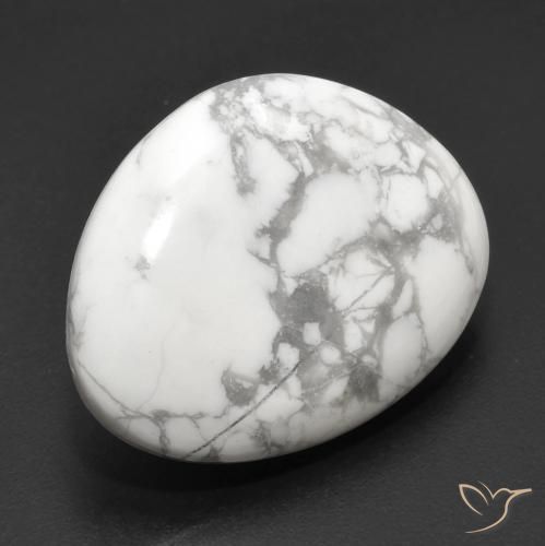 16.57 ct White Howlite Stone, Natural Howlite in Fancy Cabochon Shape for Sale