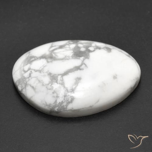 Howlite Gemstone in 22.9 x 17.7 mm Size for Sale, Howlite Stone in Greyish White Color