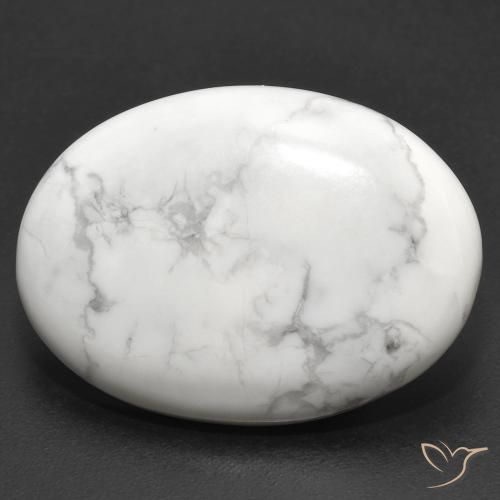 23.87ct Natural Greyish White Howlite, Oval, Opaque