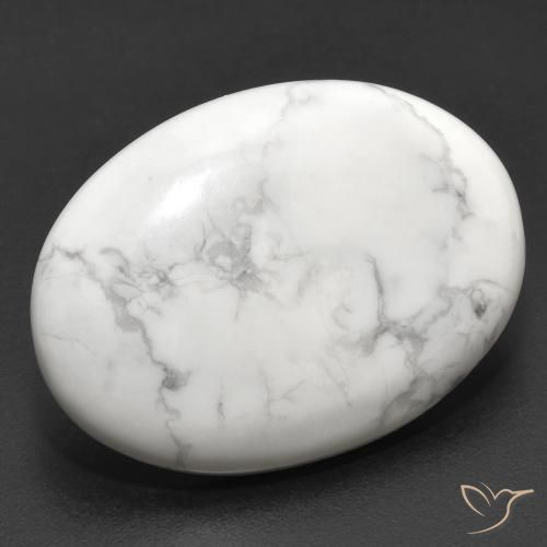 23.87 ct White Howlite Stone, Natural Howlite in Oval Cabochon Shape for Sale