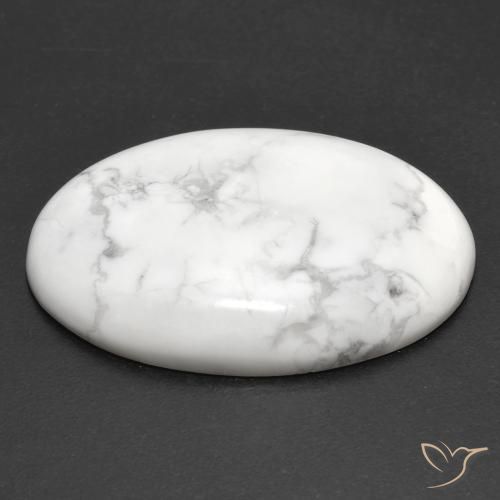 Howlite Gemstone in 27 x 20 mm (calibrated) Size for Sale, Howlite Stone in Greyish White Color