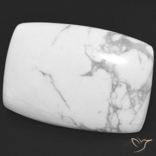 23.16 ct White Howlite Stone, Natural Howlite in Cushion Cabochon Shape for Sale
