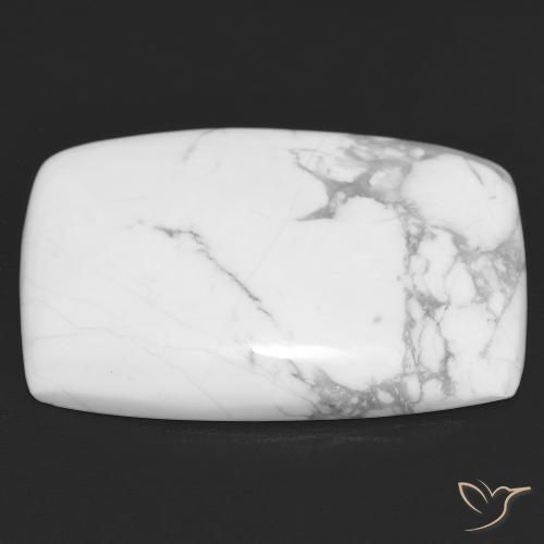 Howlite Gemstone in 26.6 x 18.2 mm Size for Sale, Howlite Stone in Greyish White Color